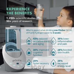 PIURIFY Carafe d'eau hydrogène 50 Oz sans BPA - Générateur d'eau riche en hydrogène