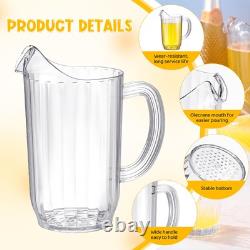 Pack de 24 carafes en acrylique de 48 oz avec bec, carafe d'eau transparente, pichet de réfrigérateur en gros