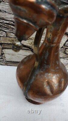Pichet/Carafe/Récipient en cuivre et laiton fait à la main avec une patine ancienne de 19 ans