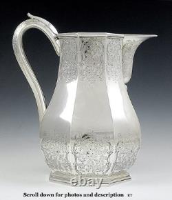 Pichet/Cruchon en argent monnayé américain gravé Forbes, antique vers 1840
