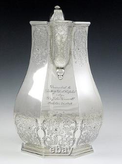 Pichet/Cruchon en argent monnayé américain gravé Forbes, antique vers 1840