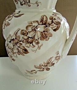 Pichet Vase Jug en faïence de transfert Vintage BROWN WESTHEAD MOORE BWM & CO. RL622