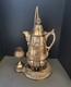 Pichet à Eau Double Paroi En Argent Plaqué Homan Orné Antique Avec Support Et Tasse Lourd