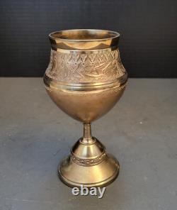Pichet à eau double paroi en argent plaqué Homan orné antique avec support et tasse LOURD