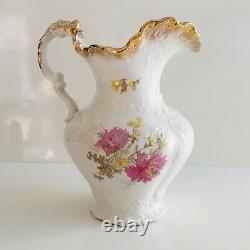 Pichet à eau en semi-porcelaine royale antique Wedgwood & Co Angleterre 1890-1906