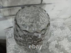 Pichet à eau en verre Art Nouveau vintage avec surcouche en argent sterling et motif floral