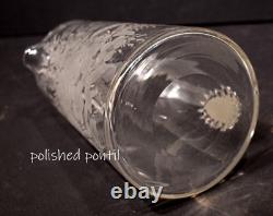 Pichet à eau en verre gravé lourdement de style victorien en parfait état