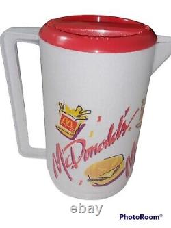 Pichet à eau vintage RARE de McDonald's 1992 avec logo Burger Fries des années 90 VTG