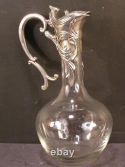 Pichet à vin en argent Art Nouveau du XIXe siècle