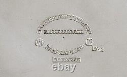 Pichet / cruche d'eau en argent monétaire américain ancien c1840 gravé Forbes