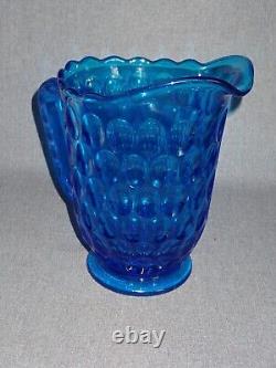 Pichet d'eau Fenton Colonial Blue Thumbprint #4465 CB de 34oz de 1965