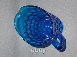 Pichet d'eau Fenton Colonial Blue Thumbprint #4465 CB de 34oz de 1965