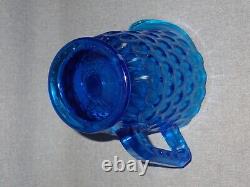 Pichet d'eau Fenton Colonial Blue Thumbprint #4465 CB de 34oz de 1965