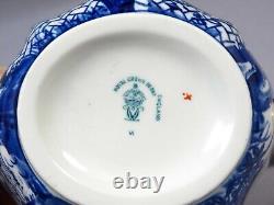 Pichet d'eau Royal Crown Derby Blue Mikado 1906 RARE LARGE 5 3/4 pouces de hauteur