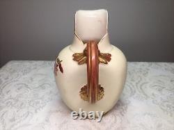 Pichet d'eau Royal Worcester 7.25 pouces Rose Jug/Ewer/Pitcher 1870 Marque