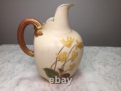 Pichet d'eau Royal Worcester 7.25 pouces Rose Jug/Ewer/Pitcher 1870 Marque