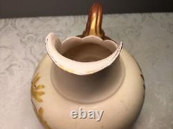 Pichet d'eau Royal Worcester 7.25 pouces Rose Jug/Ewer/Pitcher 1870 Marque