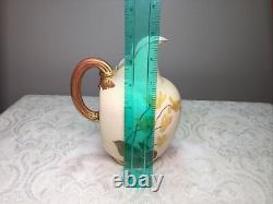 Pichet d'eau Royal Worcester 7.25 pouces Rose Jug/Ewer/Pitcher 1870 Marque