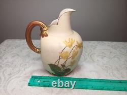 Pichet d'eau Royal Worcester 7.25 pouces Rose Jug/Ewer/Pitcher 1870 Marque