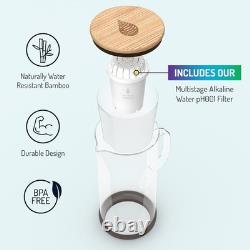 Pichet d'eau alcaline PH Restore en verre avec filtre à eau durable