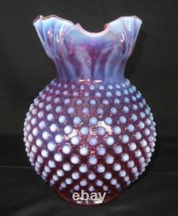 Pichet d'eau / carafe Vintage Fenton Glass Cranberry Opalescent Hobnail 70 oz