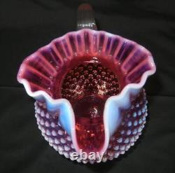 Pichet d'eau / carafe Vintage Fenton Glass Cranberry Opalescent Hobnail 70 oz