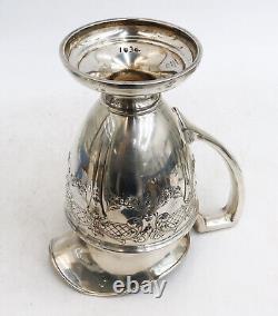 Pichet d'eau en argent sterling gravé ACSME vers 1900 avec guirlandes florales