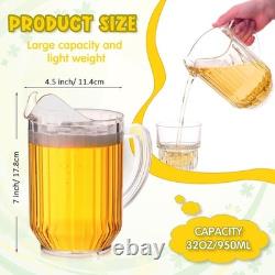 Pichet d'eau en plastique transparent de 32 oz - Pack de 16 - Mini durable en vrac
