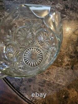 Pichet de cuisine en verre clair gaufré avec motif de feuille vintage