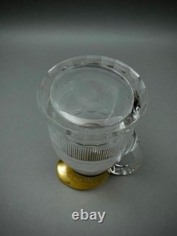 Pichet en cristal taillé Moser signé, en République tchèque, avec une splendide garniture en or de 64 oz