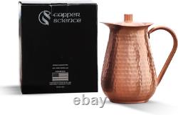Pichet en cuivre Copper-Science 68 oz avec couvercle, cru en cuivre fait à la main