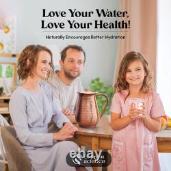 Pichet en cuivre Copper-Science 68 oz avec couvercle, cru en cuivre fait à la main