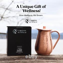 Pichet en cuivre Copper-Science de 68 oz avec couvercle, cru en cuivre pur H