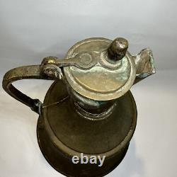 Pichet en cuivre avec couvercle antique et fait main 16 Vintage martelé
