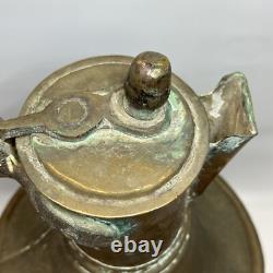 Pichet en cuivre avec couvercle antique et fait main 16 Vintage martelé