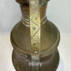 Pichet en cuivre avec couvercle antique et fait main 16 Vintage martelé