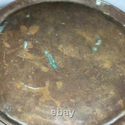 Pichet en cuivre avec couvercle antique et fait main 16 Vintage martelé