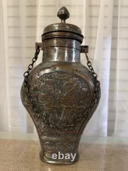 Pichet en cuivre fait main du 19ème siècle, gourde à chameau, récipient à eau, Moyen-Orient