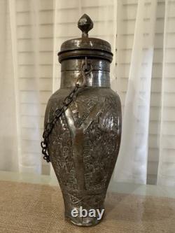 Pichet en cuivre fait main du 19ème siècle, gourde à chameau, récipient à eau, Moyen-Orient