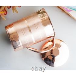 Pichet en cuivre indien 57oz avec couvercle et poignée, vaisselle de luxe, cadeau