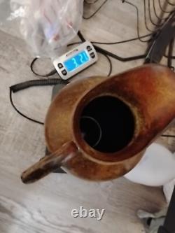 Pichet en cuivre/laiton antique vintage martelé épais, porte-eau, 11 pouces de hauteur