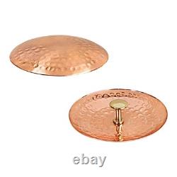 Pichet en cuivre pur de 70 onces fait main, grand pichet martelé avec couvercle