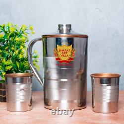 Pichet en cuivre pur design luxueux, pichet élégant pour le stockage et le service de l'eau
