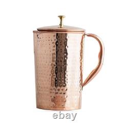 Pichet en cuivre, stockage et service d'eau, guérison Yoga Ayurveda 1500 ml