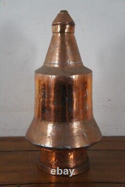 Pichet en cuivre turc ancien du 19e siècle avec couvercle à queues d'aronde, pour vin, lait et eau 19