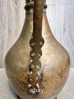 Pichet en cuivre turc avec couvercle, grand, antique, patine, martelé à la main, 15 Pichet en cuivre turc avec couvercle, grand, antique, patine, martelé à la main, 15