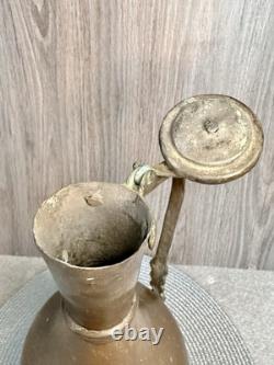 Pichet en cuivre turc avec couvercle, grand, antique, patine, martelé à la main, 15 Pichet en cuivre turc avec couvercle, grand, antique, patine, martelé à la main, 15