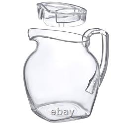 Pichet en plastique transparent de 96 oz avec couvercle, sans BPA et incassable, cruche à eau
