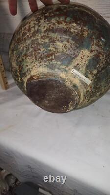Pichet en poterie antique fait à la main, Afrique de l'Ouest, Ghana, poterie primitive