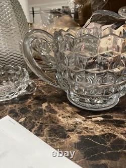 Pichet en verre clair cubiste Fostoria American